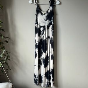 Boutique Dyed Navy / White Maxi Dress